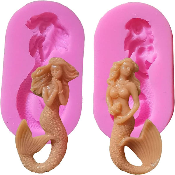 2stk Mermaid Silikone Forme Havfrue Forme Mermaid Candy Forme