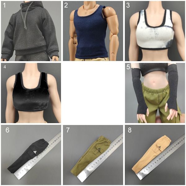 1/6 Miniatyrkläder Soldat Casual T-shirt 4 4 4