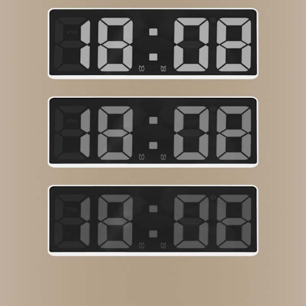 Digital Väckarklocka Skrivbordsklocka Temperatur Kalender Väckarklocka VIT White White Shell-White Shell