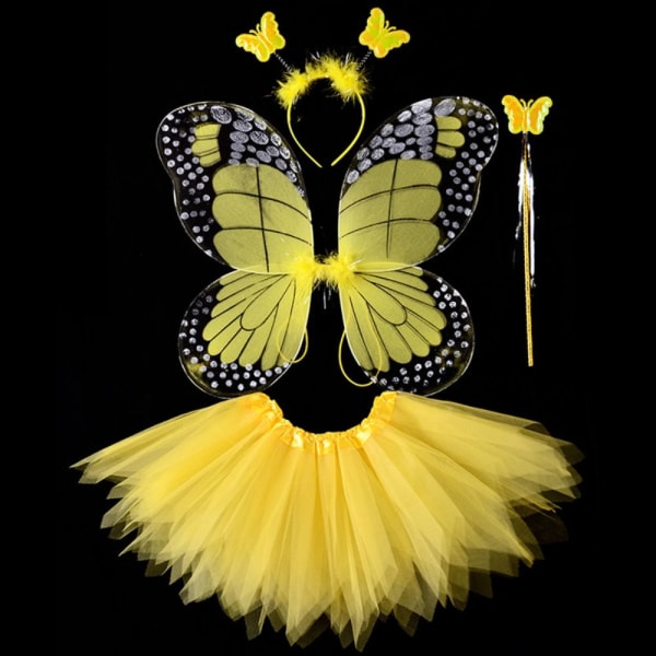 Barnkostymrekvisita Butterfly Wings set GUL 4 ST/ SET 4 Yellow 4 pcs/set-4 pcs/set