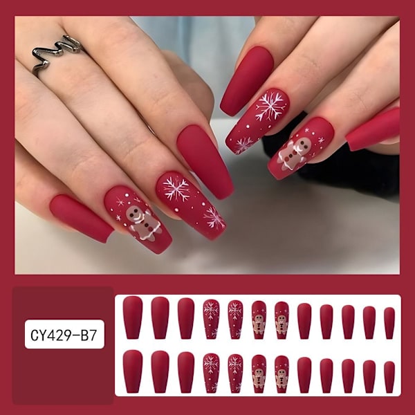 Christmas French Fake Nails Ballerina False Nail 3 3 3