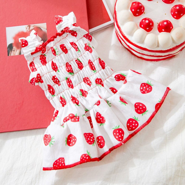 Pet Strawberry Dress Pet Hundetøj GUL L yellow L