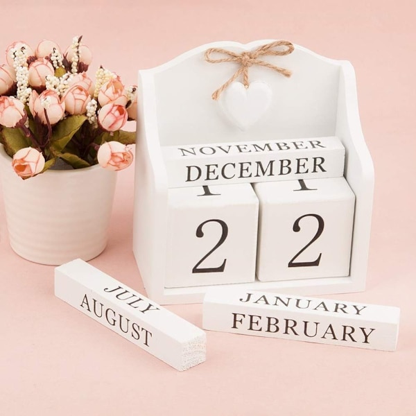 Evighetskalender träblock Kalender skrivbordsdekoration