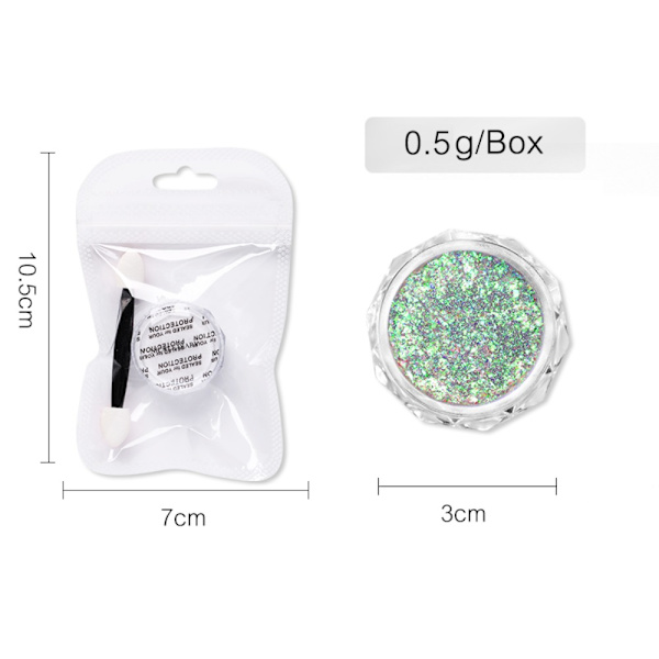 Nagelpaljetter Nail Neon Paljetter E E E