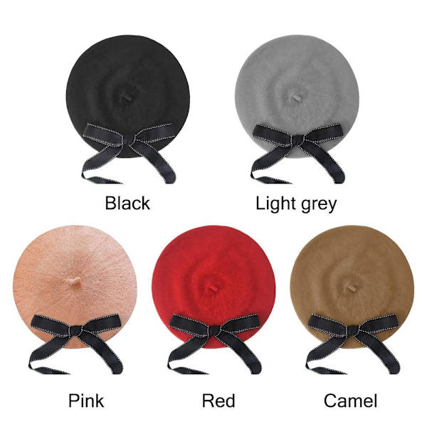 Bow Baret Caps Painter Hat PUNAINEN red