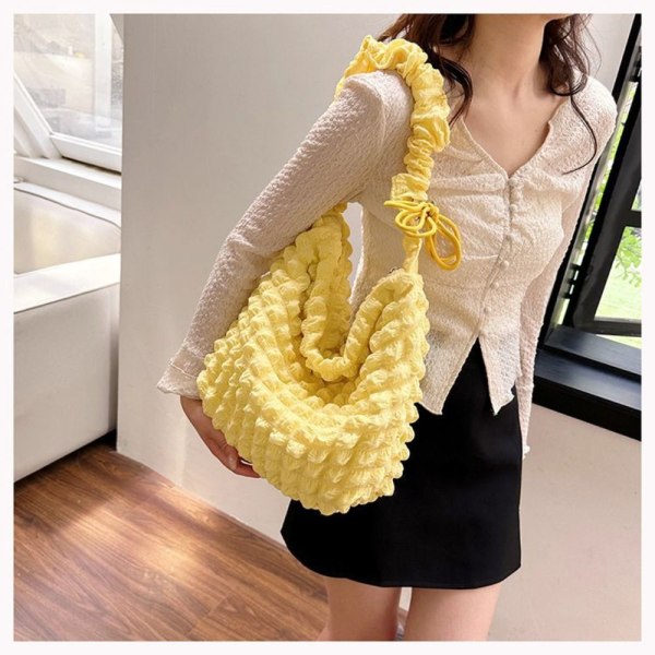 Puffy Handbag Wrist Tote Bag GUL Yellow