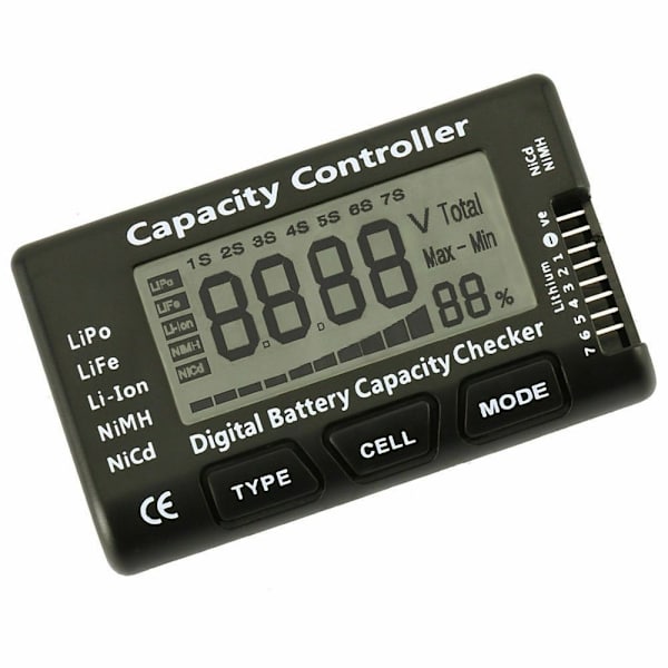 7 Digital batterispændingstester Kapacitetscontrollertest Black