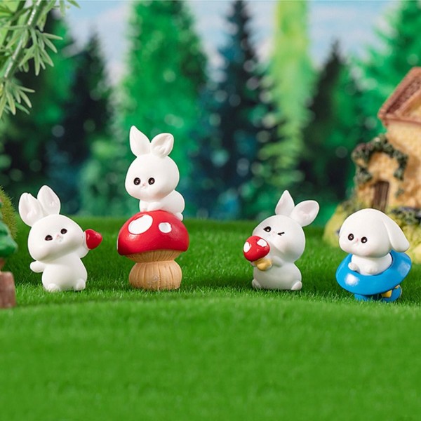 Bunnies Miniature Figurine 3D Rabbit Ornament 07 07 07
