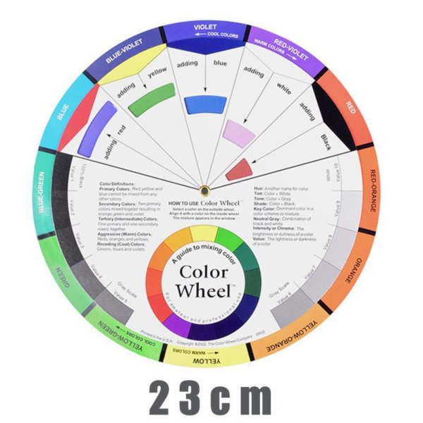 Kromaattinen väripyörän värit ympyrä tai 23cm 23cm