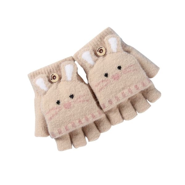 Varme hansker Half Finger Flip Glove BEIGE beige