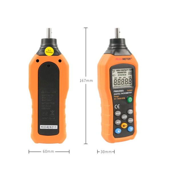 Kontakt Turteller Kontakt Mål Hastighet Tach Meter