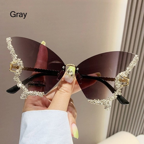 Lila solglasögon för kvinnor Butterfly solglasögon GRÅ GRÅ Gray