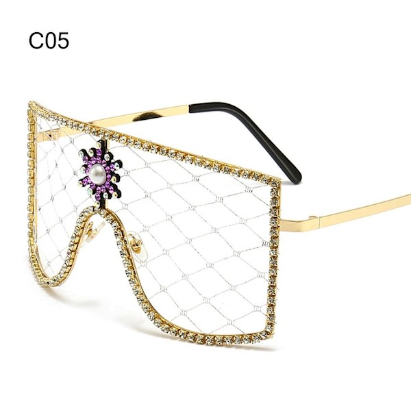 Rhinestone Mesh Glasses Y2K Solbriller C05 C05 C05