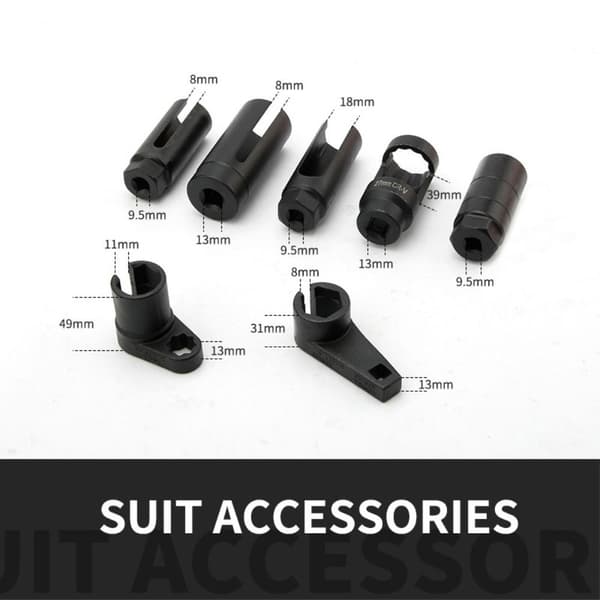 7 stk/sett Oksygensensor Socket Chaser Tool Kit Gjenge