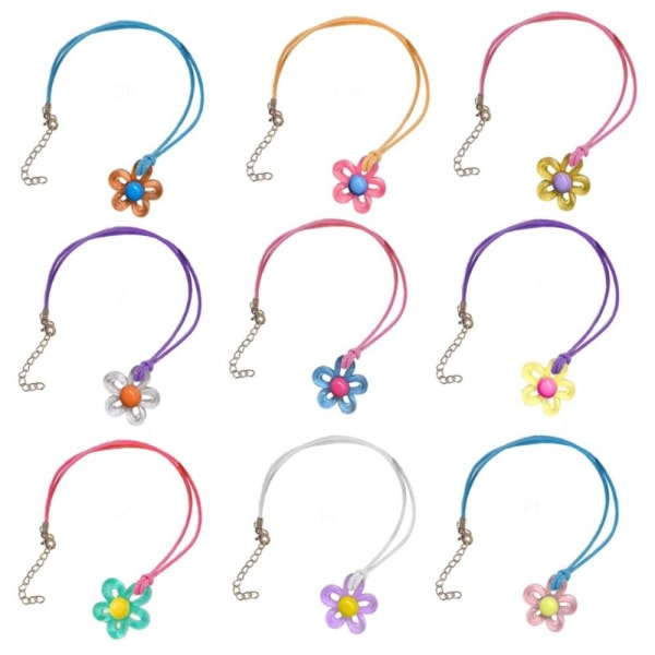 30st Kedja Halsband Tillbehör ihåliga blomma hänge ROPE Rope 4-blue
