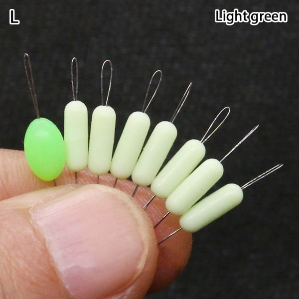 160 stk(20 grupper) Fiskebobberstopper Gummibønne LIGHT LLight green