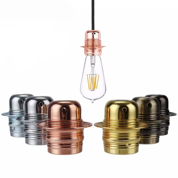 Edison E27 Pæreholder Lyssokkel med ring ROSEGULL Rose Gold