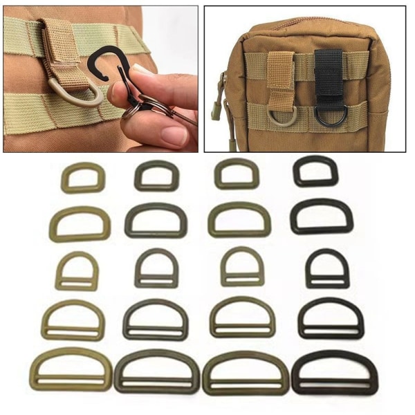 4 stk Bæltekroge Webbing Spænder ARMY GREEN 2.5CMSTYLE 2 STYLE 2 Army Green 2.5cmStyle 2-Style 2