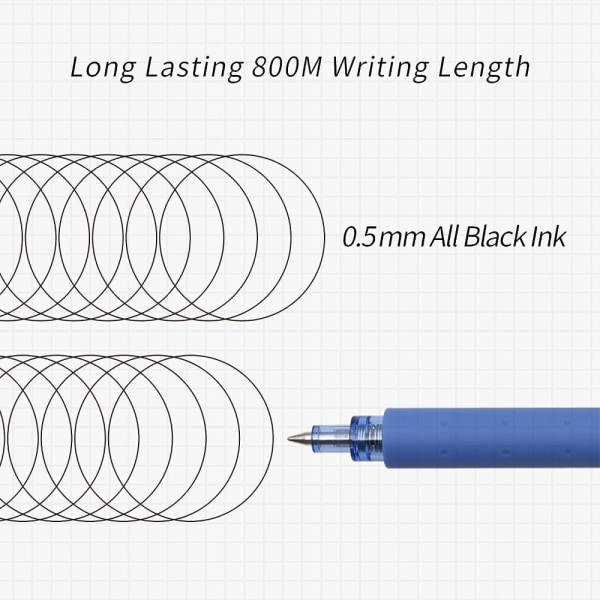6st Black Ink Pens Quick Dry Ink Pen Bläck Gel Pennor