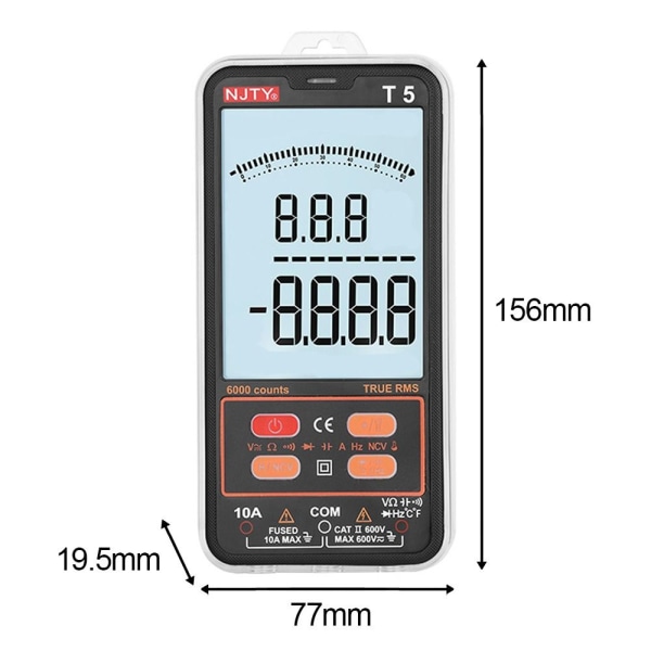 Digital Multimeter Strömspänningstestare Ultratunn NCV Smart