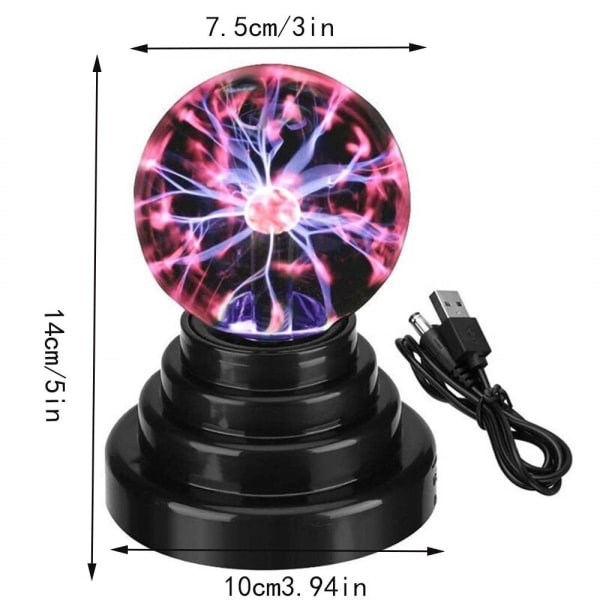 Lydkontroll Magic Plasma Ball Lampe LED Nattlys