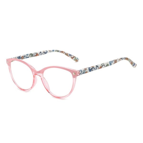 Anti-blåt lys læsebriller Runde briller PINK STYRKE Pink Strength 350