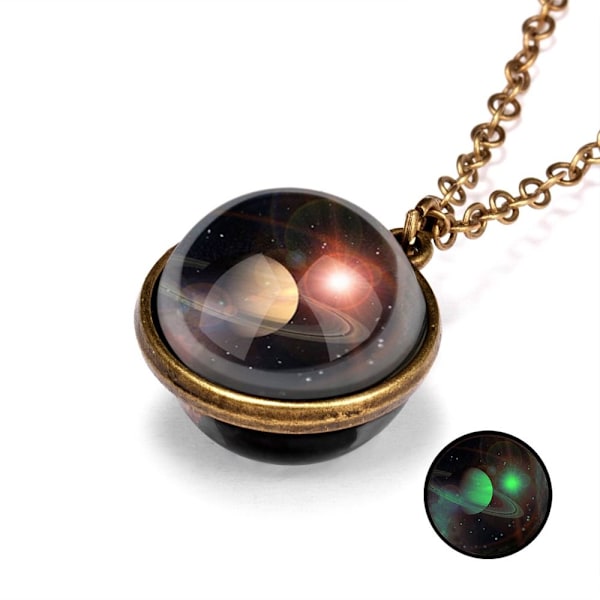 3 STK Glow Planet Halskjede Galaxy Chain F F F