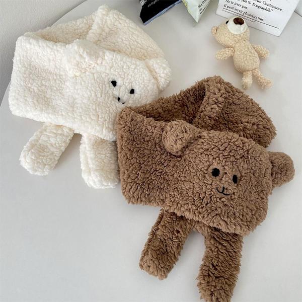 Tecknad plyschscarf Cross Collar Scarves KHAKI BEAR BEAR khaki bear-bear