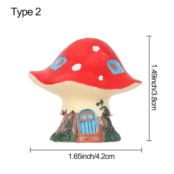 Miniature champignonhussvampefigurer TYPE 2 TYPE 2 type 2