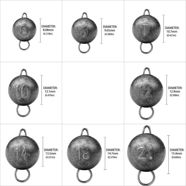 10Stk Fiskebly fallsynke 12G 12G 12g