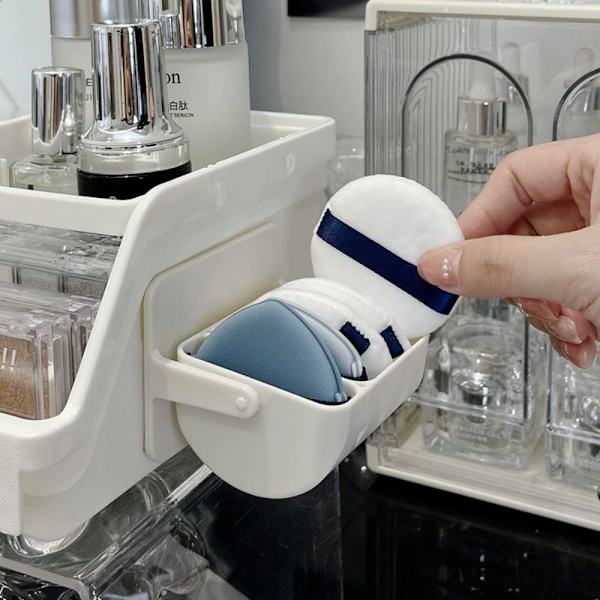 2 STK Luftpude Opbevaringsbeslag Powder Puff Tørringsholder HVID White