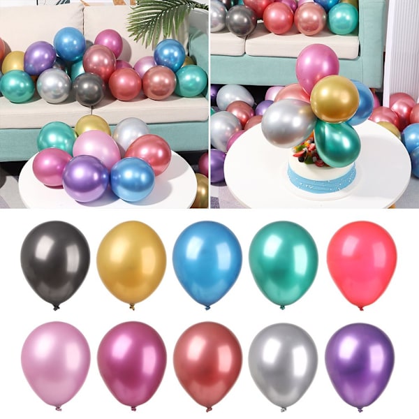100st 5inch Latex Ballong Uppblåsbara Leksaker BLÅ blue