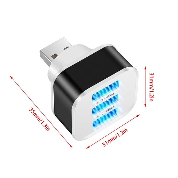USB 2.0 Hub Mobilladdare SILVER silver