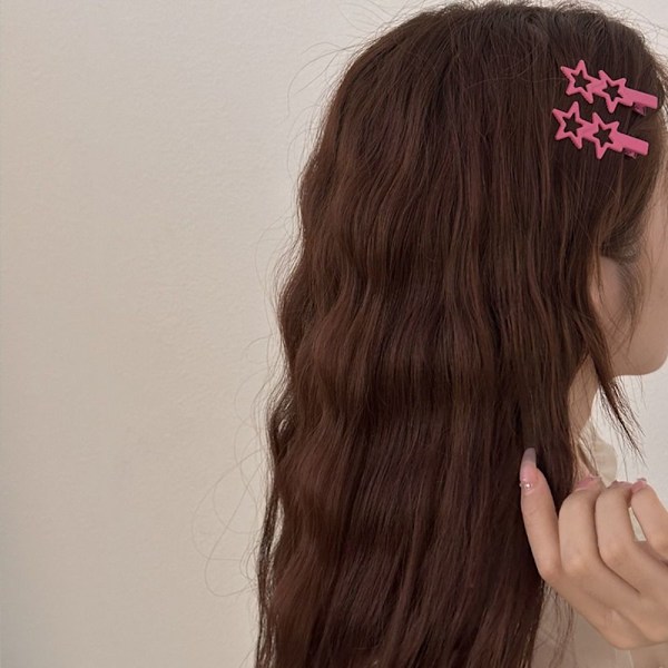 10 STK Star Hair Clips Y2K Flade hårnåle PINK Pink