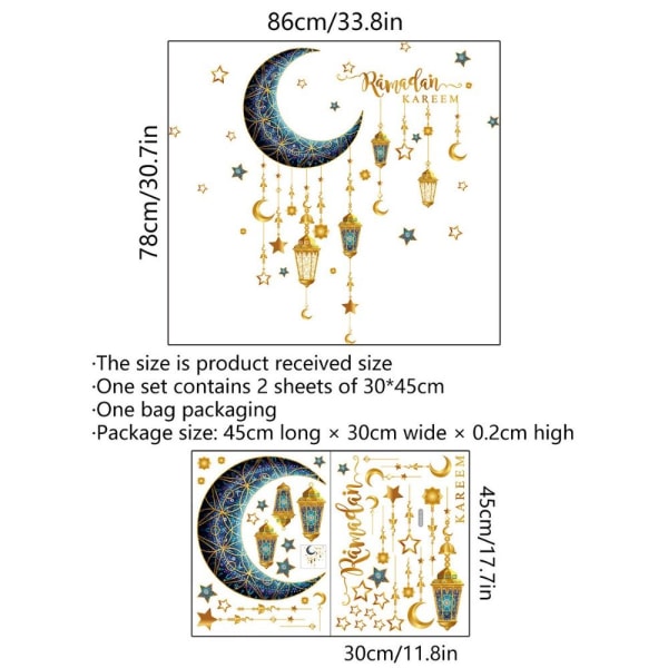 Eid Mubarak vindusklistremerker Veggdekor C C