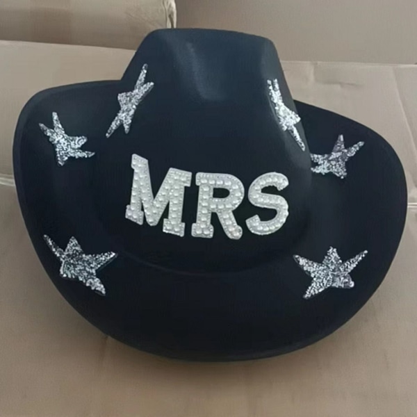 Cowboyhat Brev Diamanthat SORT FRU FRU Black MRS-MRS