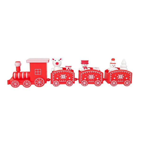 Joulujunat Xmas Wooden Train RED red