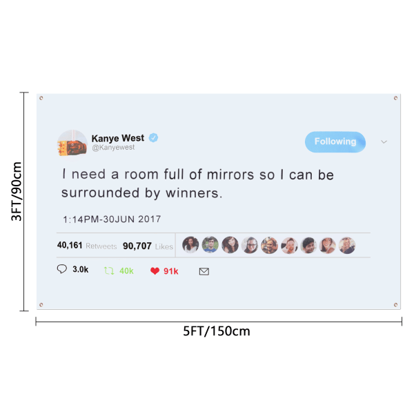 Tweet Flaggvägg Flaggbanner Kanye West