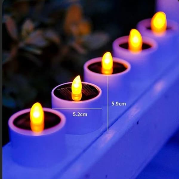 2stk Solenergi LED stearinlys VARM HVIT 4STK 4STK Warm White 4Pcs-4Pcs