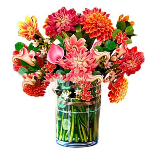 3D pop-up bukett papirblomster 3 3 3