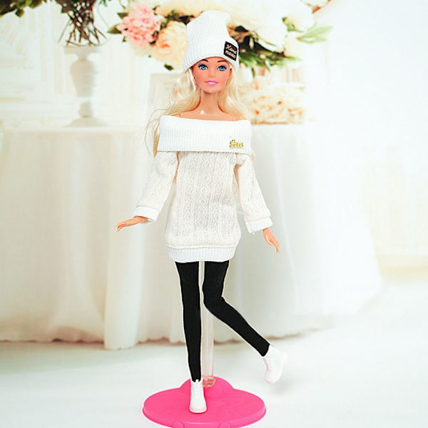 1 Set Dockor Byxor Vinterkläder Tröjor ROSA Pink