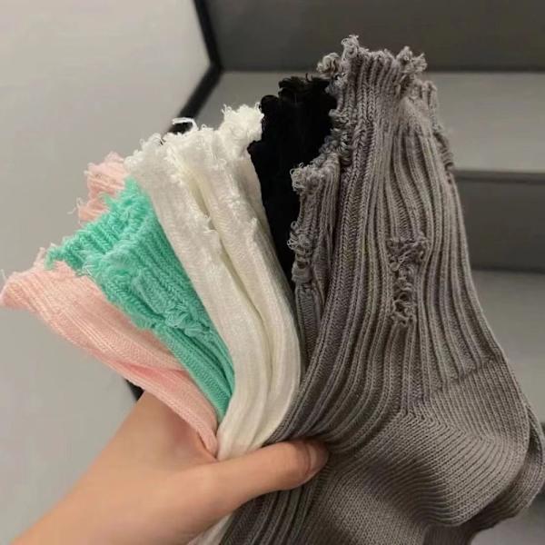 Broken Hole Bomullsstrumpor Beggar Pile Socks CAMEL camel