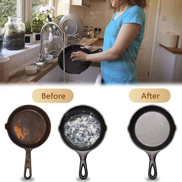 Valurautainen pesuri Chainmail Scrubber metallikaavin