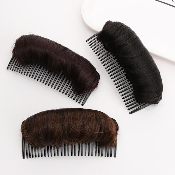 1 / 3st osynligt falskt hårklämma fluffigt BRUN brown