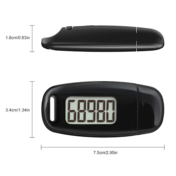 3D skritteller Walking Step Counter HVIT white