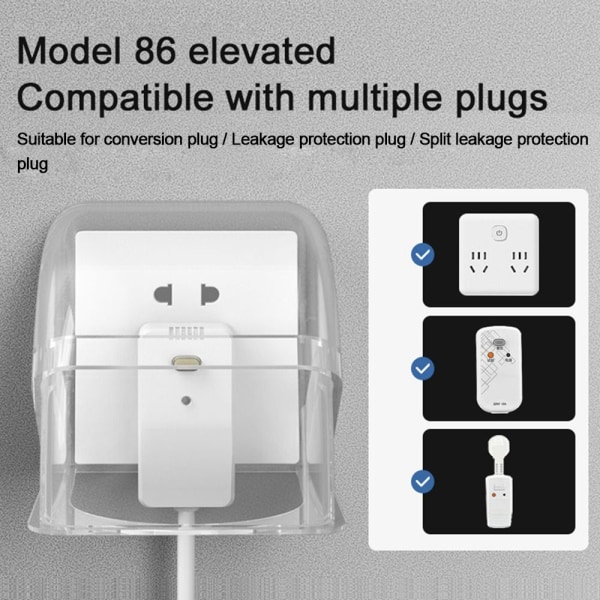 Bryter Beskyttelsesdeksel Stikkontakt Vanntett boks HVIT TYPE2 TYPE2 white type2-type2