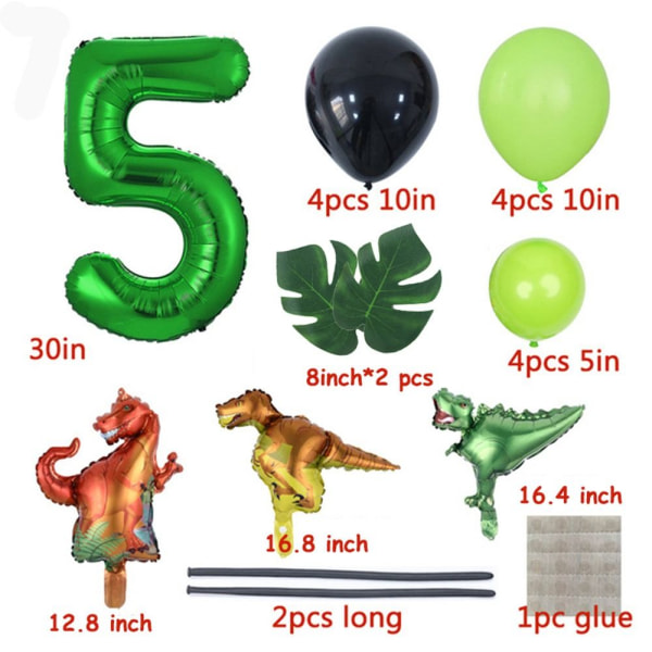 Dinosaurie-temaballonger Tecknad drakkolumn 5 5 5