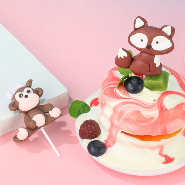 Tecknad Woodland Animal Cake Topper STIL 7 STIL 7 Style 7