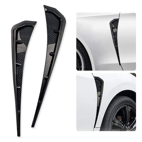 2 STK Bilskjerm Sideventiler ABS GLANS SORT GLANS SORT Glossy Black