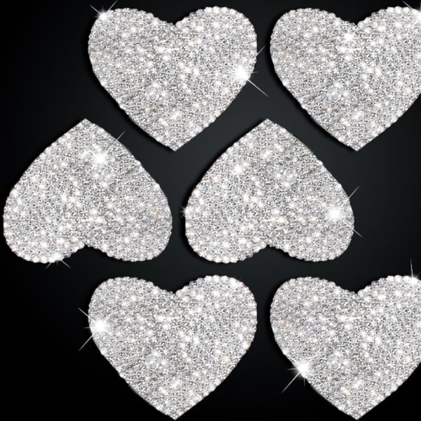 8 stk Heart Rhinestone Stickers Selvklebende diamantklistremerke